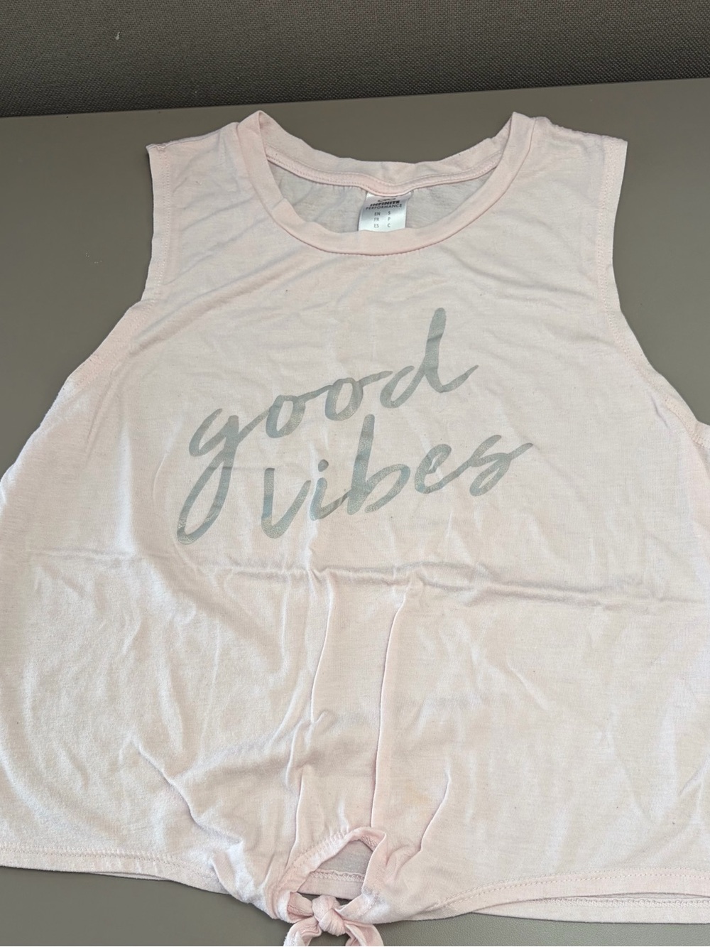 Good Vibes Pink Tank Top - Women's Tie Front Sleeveless Tee
